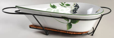 Wild Garden 13" Teardrop Bowl with Metal Stand