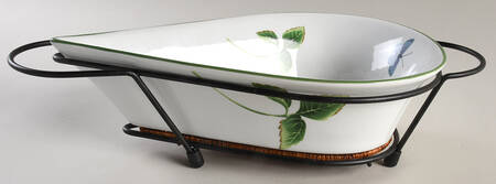 Wild Garden 11" Teardrop Bowl with Metal Stand by Temp-Tations