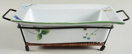 Wild Garden 12" Rectangular Baker W/Metal Stand