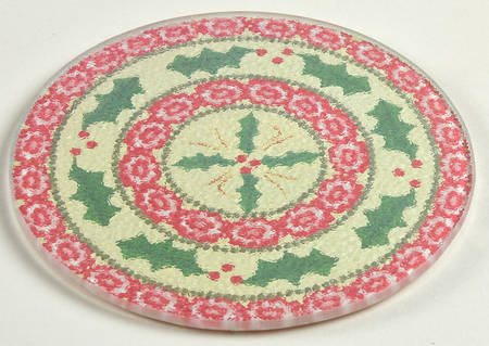 Old World Holiday Round Glassware Trivet by Temp-Tations