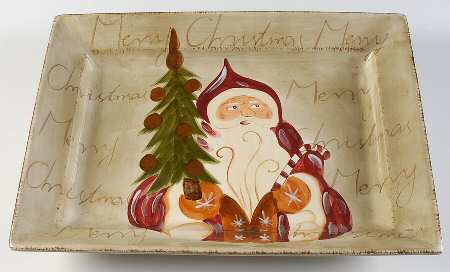 Old World Santa 19" Rectangular Serving Platter