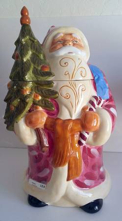 Old World Santa Figural Cookie Jar & Lid