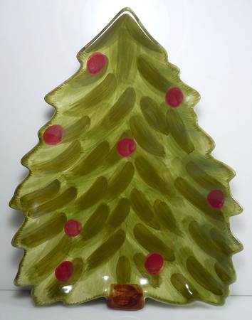 Old World Santa Large Tree Shaped Dish