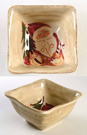 Old World Santa Square Cereal Bowl