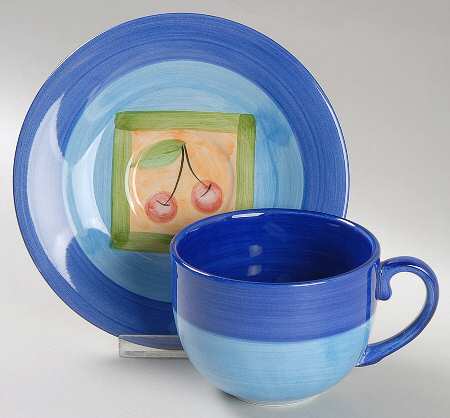 Fruit Patch Flat Cup & Saucer Set