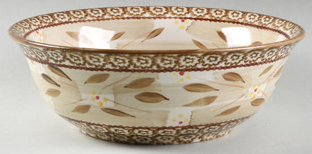 Old World Brown 9" Round Serving Bowl