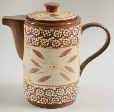Old World Brown Coffee Pot & Lid