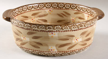 Old World Brown 9" Round Handled Baker