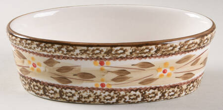 Old World Brown 7" Oval Vegetable Bowl