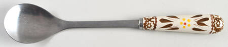 Old World Brown Salad Serving Spoon with Stainless Bowl