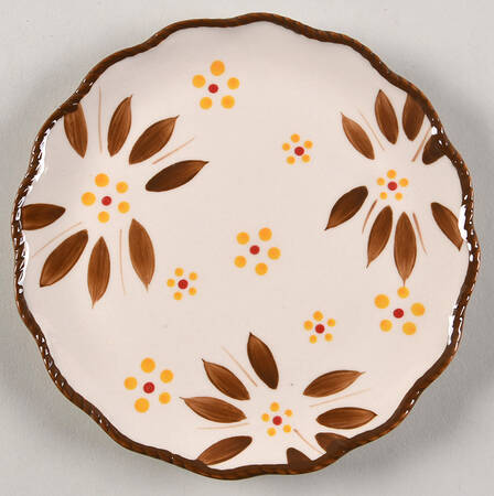 Old World Brown Scalloped Salad Plate