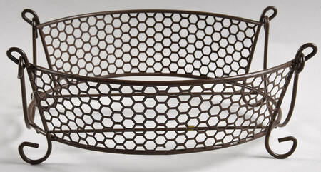 Old World Brown Wire Holder for 2.5 Qt Oval Covered Baker
