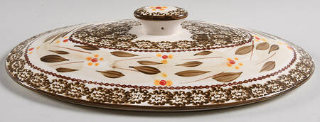 Old World Brown Lid for 2 Quart Oval Covered Casserole