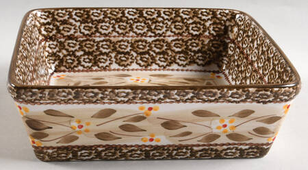 Old World Brown 8" Square Baker