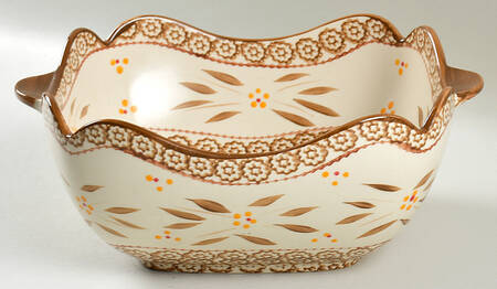 Old World Brown 2.5 Qt Square Bake & Serve Bowl