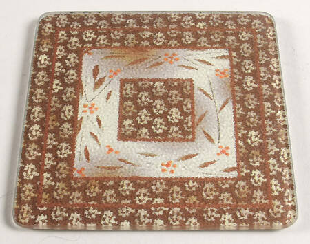 Old World Brown 6" Glass Trivet for Square Baker
