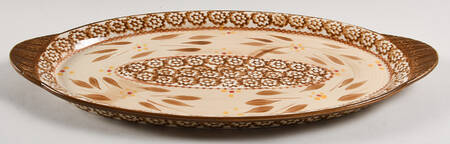 Old World Brown Tray for Soup Mug & Sandwich Set