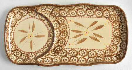 Old World Brown 12" Rectangular Snack Tray