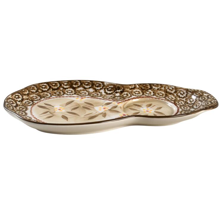 Old World Brown Snack Plate
