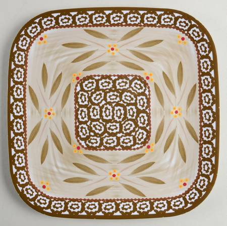 Old World Brown Square Melamine Dinner Plate