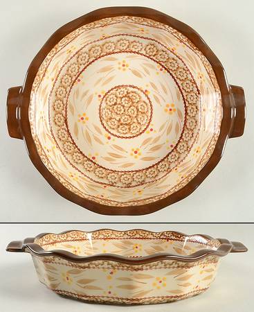 Old World Brown 10" Pie Baking Plate