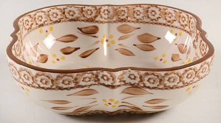 Old World Brown Square Cereal Bowl