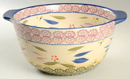 Old World Confetti 10" Handled Round Serving Bowl