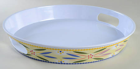 Old World Confetti 15" Round Melamine Tray