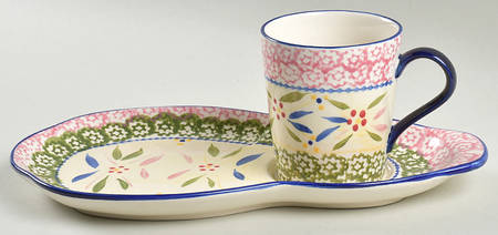 Old World Confetti Snack Plate & Cup Set