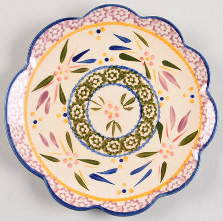 Old World Confetti Scalloped Salad Plate