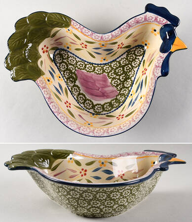 Old World Confetti 12" Chicken Figural Baker