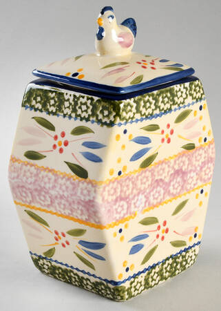 Old World Confetti Small Canister & Lid with Seal Ring
