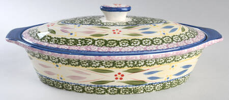 Old World Confetti 2 Quart Oval Covered Casserole