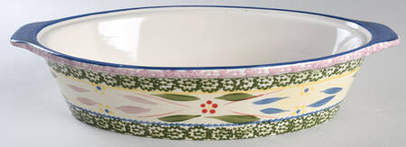 Old World Confetti 2 Quart Oval Covered Casserole No Lid