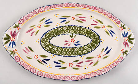 Old World Confetti 18" Oval Handled Platter