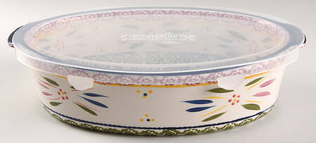 Old World Confetti 2.5 Quart Oval Covered Casserole