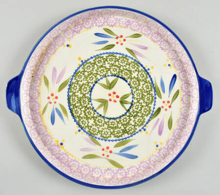 Old World Confetti Handled Cake Plate