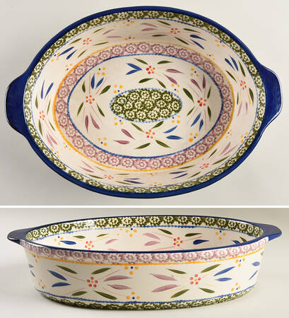 Old World Confetti 14" Oval Baker