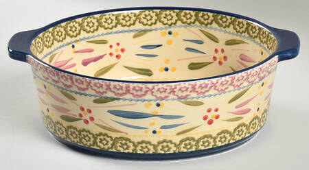 Old World Confetti 2 Qt Round Covered Casserole No Lid