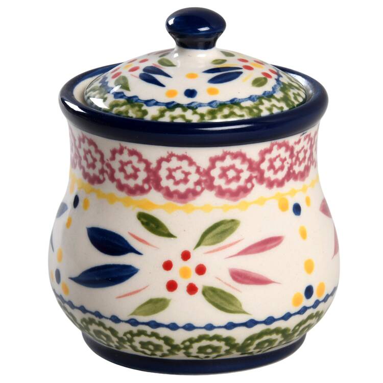 Old World Confetti Sugar Bowl & Lid