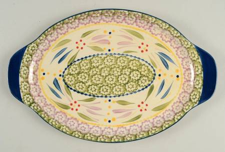 Old World Confetti 11" Oval Lid-It (Trivet,Tray,Baker Lid)