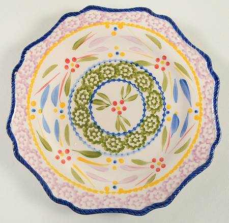 Old World Confetti Scalloped Salad Plate