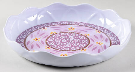 Old World Lilac 10" Round Ruffled Melamine Serving Bowl by Temp-Tations