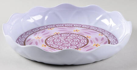 Old World Lilac 9" Round Ruffled Melamine Serving Bowl