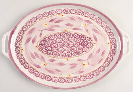 Old World Lilac 14" Oval Handled Platter