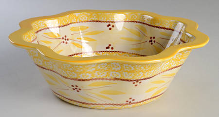 Old World Yellow 12" Large Salad Serving Bowl