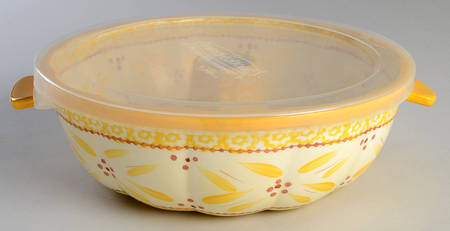 Old World Yellow Bundt Pan & Plastic Lid (Using BUPA)