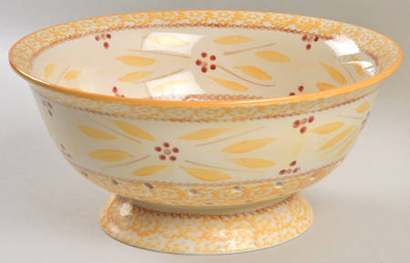 Old World Yellow Ceramic Colander