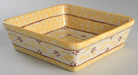 Old World Yellow 8" Square Baker
