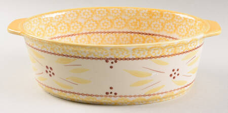 Old World Yellow 13" Oval Baker